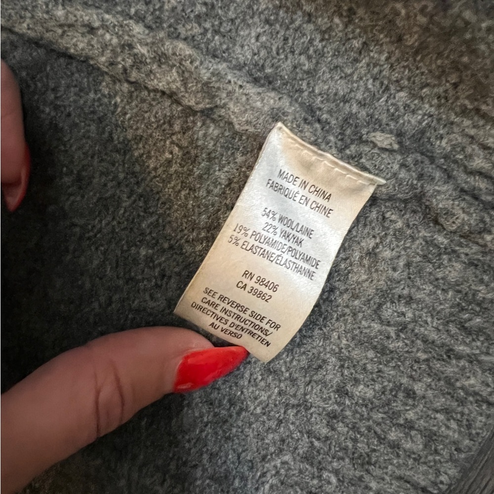 Theory Gray Wool Yak Blend Open Front Cardigan Ja… - image 8